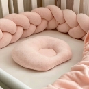 Set lenjerie pentru Patut Bebe din 6 piese Vlupe roz (5)
